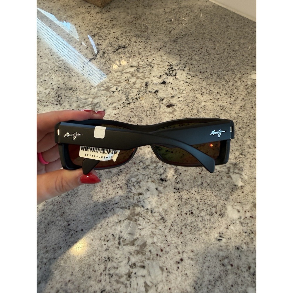 MAUI JIM Equator POLARIZED Sunglasses RM848-04 Black Red/Hawaii Lava NEW $289 - Picture 4 of 5